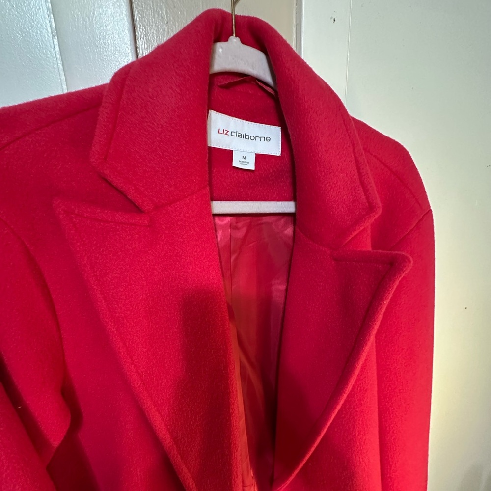Liz Claiborne Women's Bold Red Pea Coat